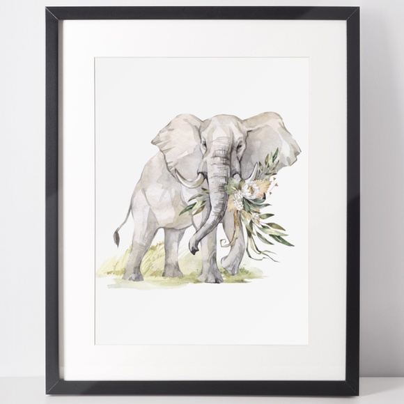 Watercolor Elephant Wall Art Poster Print Unframed - Picture 3 of 17